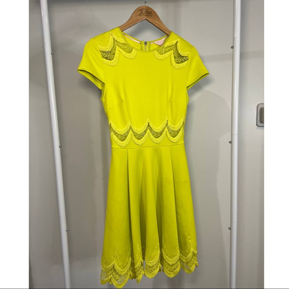 Ted Baker Embroidered Cap Sleeve Dress